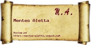 Mentes Aletta névjegykártya